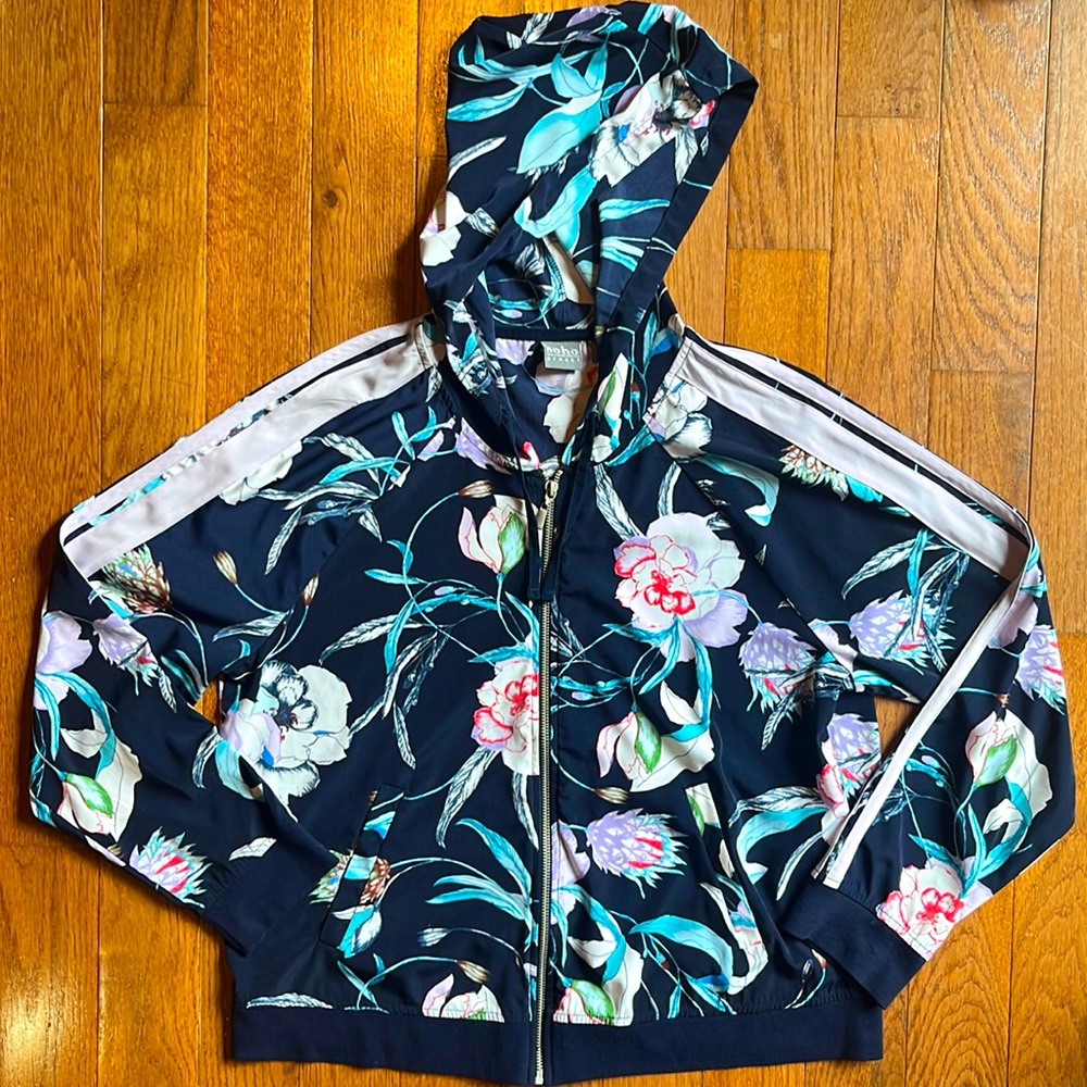 NY & Co lightweight floral print jacket size large